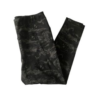 ATHLETIC WORKS DRI MORE Leggings Black and Grey Pattern Yoga Activewear Size XL